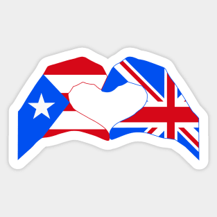 We Heart Puerto Rico & UK Patriot Flag Series Sticker